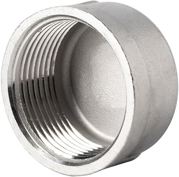 Stainless Steel 304 Cast Pipe Fitting, Round End Cap, 1/4" NPT Female (Pack of 5)
