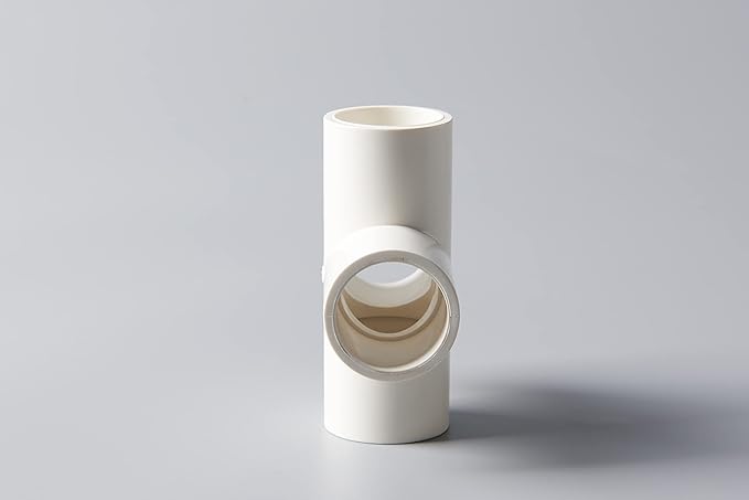 Rainbow Dream 1/2 Inch PVC Tee Pipe Fitting Adapter (Socket x Socket x Socket) - 15 Pack, White