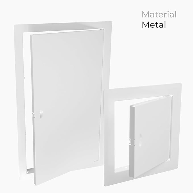 8x16 Inch White Access Panel – Metal Rectangular Wall & Ceiling Access Door for Plumbing Electrical HVAC – Easy Install Indoor Panel for Drywall, Home Improvement and Maintenance