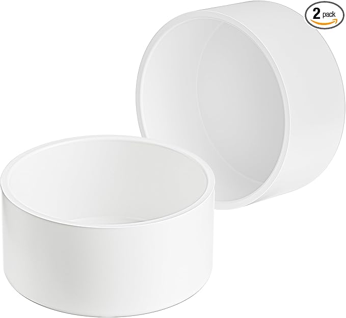 3" PVC Pipe End Cap Fitting (Compatible with 3.5" OD), 2 Pcs End Caps, Schedule 40 Furniture Grade Pipe Plug for Building PVC Furniture DIY Garden Shelf