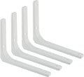 SAYAYO L Bracket, 10 x 8 Inch Iron Metal Shelf Support Heavy Duty Corner Bracket Decorative Shelf Hardware, 4 PCS Bright White