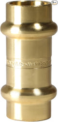 XFITTING 1/2 inch x 1/2 inch Press Coupling, Brass, 5 Pieces