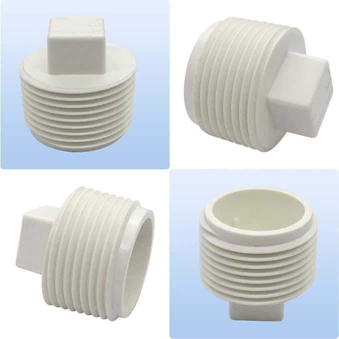 YSIL 20 Pack 1/2" Sewer Cleanout Cap NPT Cleanout Plug Male Adapter Male Threaded Pipe End Cap for Drain Pipe