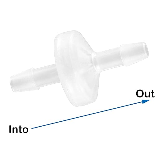 JoyTube 12 Packs Check Valve 5/32” (4 MM) One-Way PVDF Plastic Hose Barb for Liquid Air