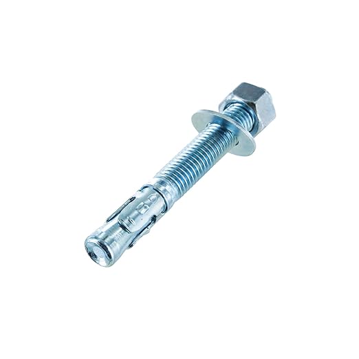 Conquest 5/8" x 5" Zinc Plated Wedge Anchors (Box of 25) – High Performance Concrete Anchors – Rust Resistant Zinc Plating for Dry Interior Environments – Heavy Duty Fastener for Concrete