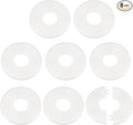 HARFINGTON 8pcs Wall Split Flange 33.5mm/1.3" Self-Adhesive Plumbing Cover Plates ABS Plastic Round Escutcheon Plate Buckle Design for Water Pipe Bathroom Kitchen Decoration, White