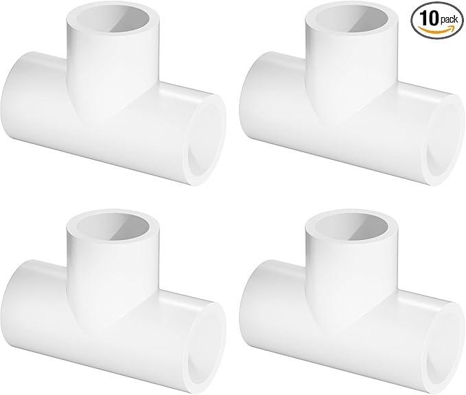 1-1/2" Tee 3-Way Pipe Fittings, 10 Pcs Heavy Duty Right Angle Connector (Socket x Socket), Schedule 40 Coupling Adapter