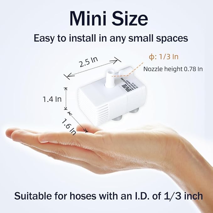 Automatic Small Sump Pump with Water Sensor, 5 FT Lift 55 GPH 115V/230V Mini Condensate Pump with Float Switch, Water Removal for Dehumidifier, Air Conditioner, Ice Maker, Basement, Auto On Off