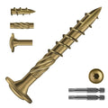 #14 x 2 Inch Lag Screws (372Pcs) 6lb. Structural Wood Screw, Bronze, Carbon Steel, Washer Head, Rust Resistant epoxy Coated, T30 Star Bit