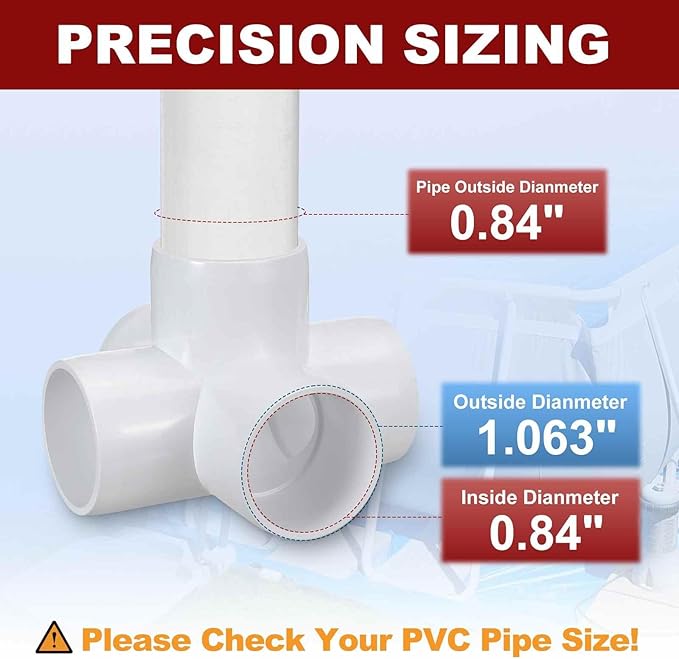 4Pcs 1/2" Elbow PVC Fitting, SCH40 5-Way Cross Furniture Grade PVC Pipe Fitting, DIY Corner Elbow Connector for Building Furniture, Greenhouse Frame Connection, Socket x Socket