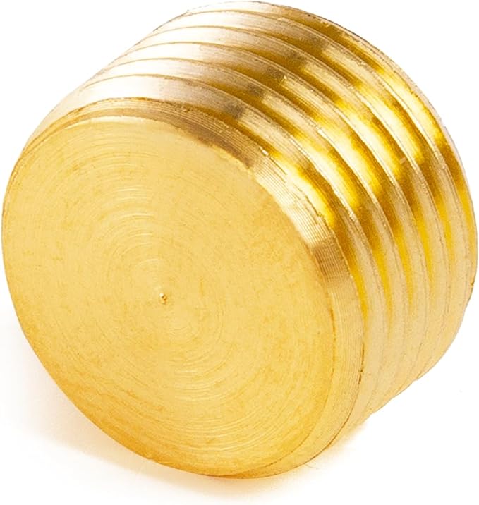 ChillWaves Brass Pipe Fitting, Internal Hex Head Socket Pipe Plug Fitting，3/4" NPT Male，Thread Adapter(6-PACK)