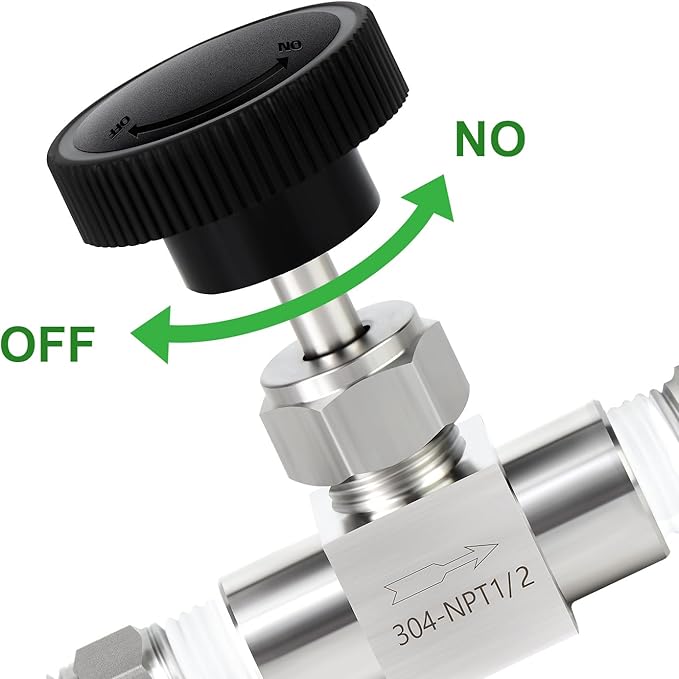 TAISHER 1PCS 304 Stainless Steel Straight Needle Valve 1/2" Female NPT For Flow Control Water Gas Oil With Nipple