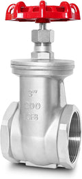 3" NPT Stainless Steel Gate Valve, Heavy Duty Female x Female Thread Manual Rotary Sluice Valve with Wheel Handle for Water, Oil, Gas, Industrial Plumbing, and HVAC Systems (3", DN80)