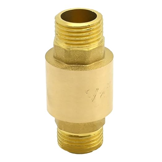 2Pcs Brass in-Line Spring Check Valve DN15 1/2" Male Thread, One-Way Non-Return Vertical Check Valve, Prevent Water Back-Flow for Water Oil