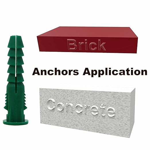 T.K.Excellent Plastic Drywall Anchors and Screws Kit, Ribbed Anchors Assortment Screws Kit, Wall Anchor Kit 400Pcs