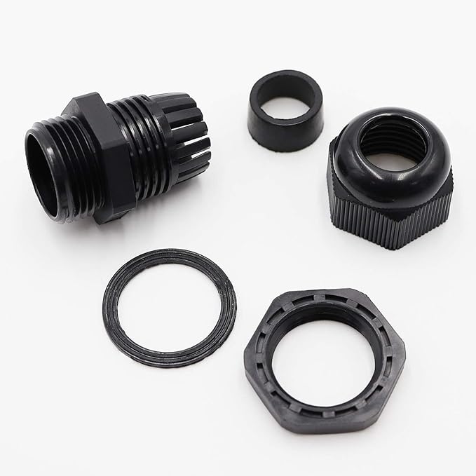 PENGLIN Cable Glands NPT Nylon Cable Connector, Strain Relief Cord Connector, IP68 Waterproof Adjustable Locknut(1/4" 1/2" 3/4" 1" Glands Combo (40Pack))