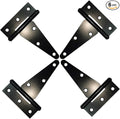 HLMOptimo Heavy Duty T Hinge Tee Hinge T Strap Hinge Shed Hinge Gate Hinge Barn Hinge Fence Hinge Door Hinge Wrought Rustproof All Size Black (4 pcs, 4 inch)
