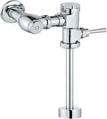Exposed Manual Urinal Flush Valve Toilet 1 GPF Flushometer Adjustable Water Volume Knob Chrome Polish Finish Suitable for Public Places Hotel Office Market
