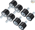 uxcell 2pcs M6x18mm Rubber Isolator Mounts with Studs 20x15mm Male Female Vibration Shock Absorber Zinc Plated Cylindrical Thread Mounts Anti Vibration Isolators with 2pcs M6 Lock Nuts