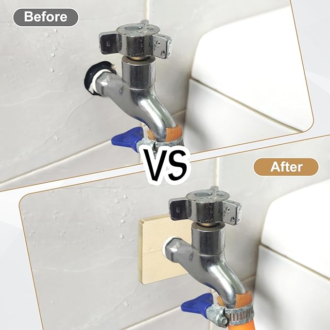PATIKIL Wall Split Flange 86mm / 3.4" OD, 4 Pcs Square Escutcheon Plate Cover PPR Plumbing Cover Plates with Self-Adhesive Tape for 12mm / 0.5" Dia Water Pipe Faucet, Gold