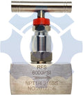 RFS Stainless Steel 316 Straight Needle Valve, 1" NPT Female Connection, up to 6000 PSI, 2 Port Heavy Duty Industrial Hydraulic Flow Control Valve for Piping Needs