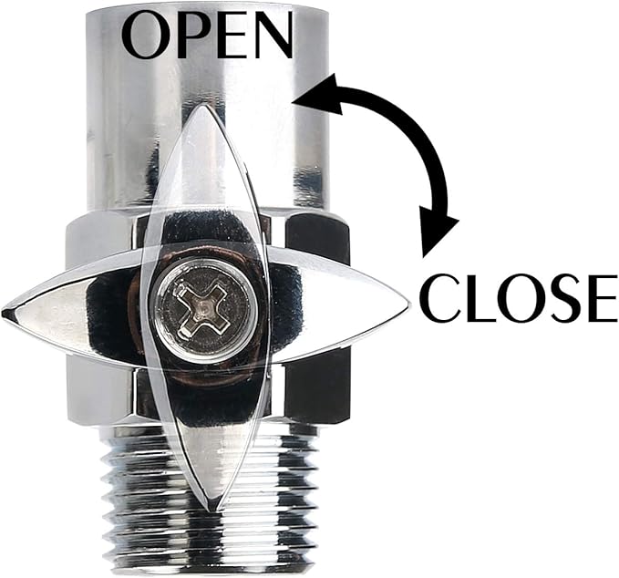 Solimeta Water Shut Off Valve, Shower Head Water Saver, Shower Head Flow Restrictor, Shower or Garden Water Flow Control Valve 1/2"NPT