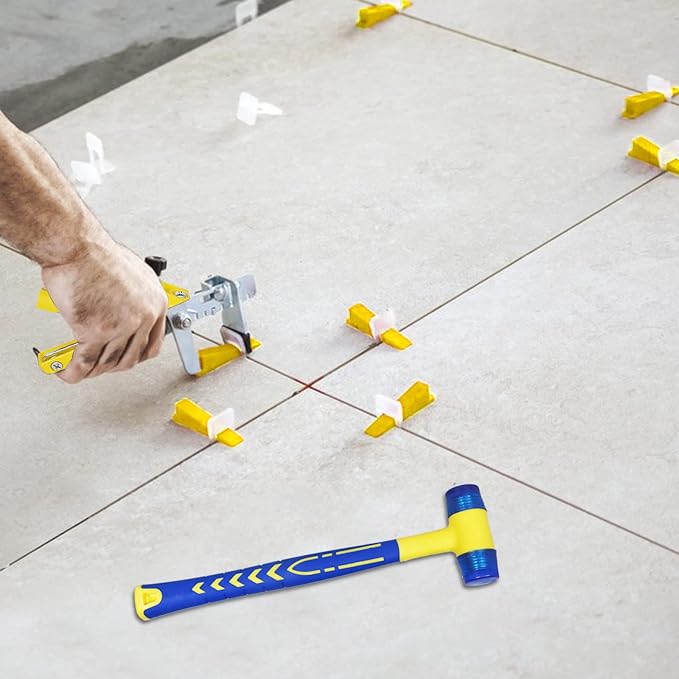 Upgraded Tile Leveling System 1/16" Kit - 1500 Spacers, 300 Reusable Wedges & Floor Tile Pliers for Bathroom, Living Room Tile Installation(300+1500, 1/16)