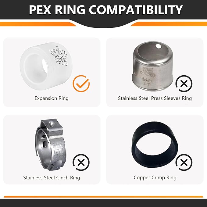 HeSun 20-Pack PEX-A FNPT Adapter Fitting, 3/4" NPT Female x 1/2" PEX-A Expansion Adapter, ASTM F1960