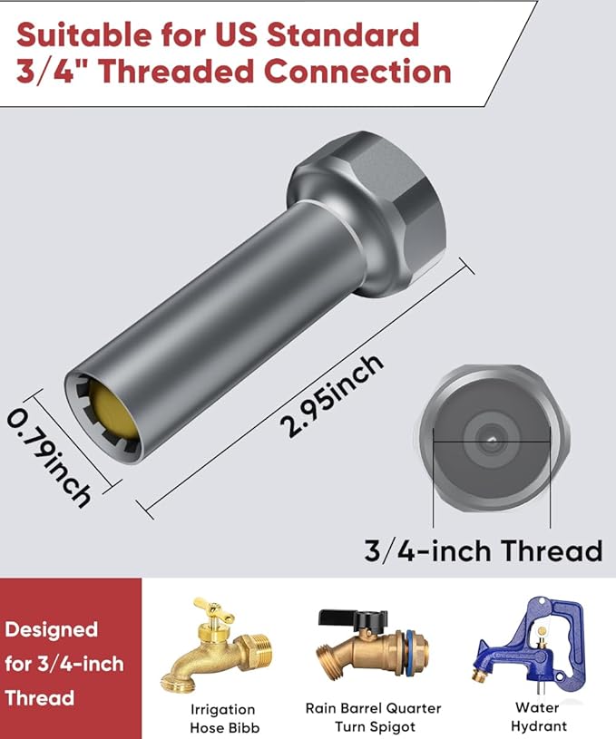 Outdoor Faucet Winter Freeze Protection Valve, Activates at Water Temperature Below 35.6°F/ 2°C, 3/4-Inch Thread Frost Proof Faucet Cover for for Garden, Lawn & Yard Spigot, Grey, 2Pack