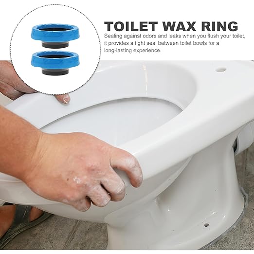2pcs Toilet Wax Ring Replacement Kit Rubber Seal Gasket for Toilet Bowl Flange Leak Anti-Aging Seal Rings Easy Installation Flange for Home and Office
