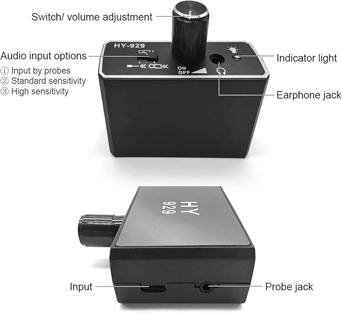 Water Leakage Detector, Water Pipe Leakage Monitor, High Sensitivity Water Pipe Leak Sensor, for Underground Water Leakage Site Construction Car Maintenance