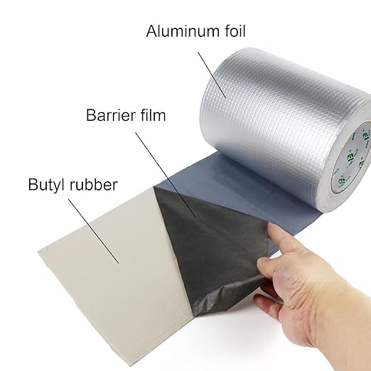 BOMEI PACK Butyl Tape, Waterproof 8" W X 33'L, Multi-Use Leak Repair for Boat and Pipe Sealing, HVAC Ducts, Roof Crack, RV, Awning, Window Sealing, Upgraded Leak Proof Butyl, 1Pack