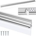 32" Chrome Framed Shower Door Replacement Drip Rail with Vinyl Sweep Door Water Deflector, Applied Mounting Tape and Screws (32Inch)