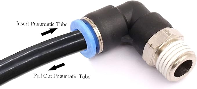 CEKER 6mm Tubing x 1/4" Npt Male Thread Elbow 90 Degree Push to Connect Fittings Air Fittings Pneumatic Quick Connect Fitting Airlines Push In Connectors Tube Fittings 5Packs
