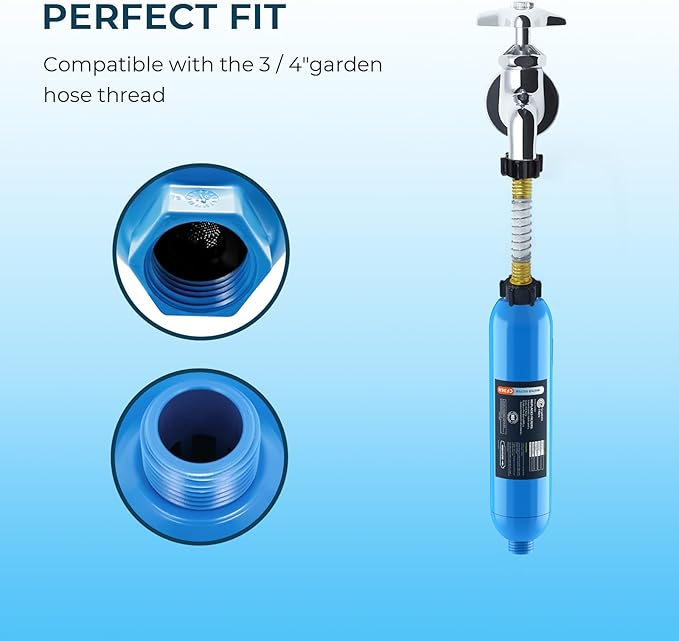 Crystala Garden Hose End Pre-Filter for Swimming Pool, Hot Tubs, Spa, Inflatable Pool, Ponds, Greatly Reduces Bad Taste, Odors, Chlorin and Sediment, up to 8,000 Gallons, 2 Pack