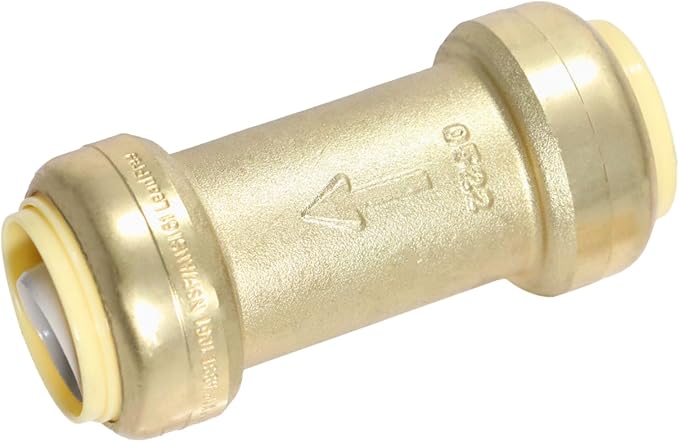 1 Piece XFITTING 1" x 1" Push Fit Check Valve, Certified to NSF ANSI61, Brass, Plumbing Fitting for Copper, Pex, CPVC, 1 Pack