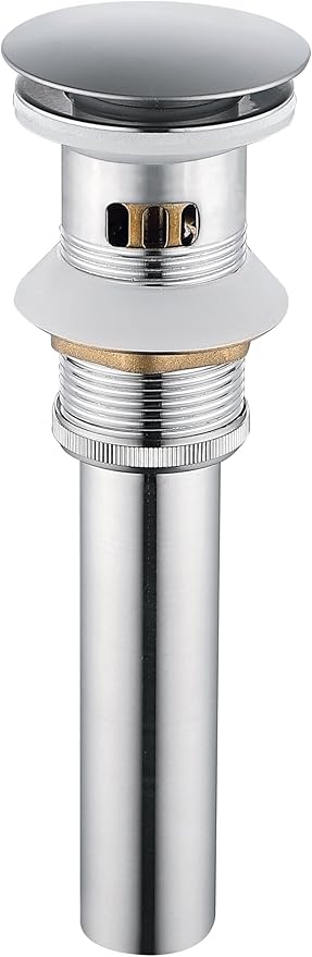 Brushed Nickel Stainless Steel Pop up Drain for Bathroom Sink with Detachable Basket Bathroom Sink Drain with Overflow Sink Drain Strainer