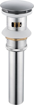 Brushed Nickel Stainless Steel Pop up Drain for Bathroom Sink with Detachable Basket Bathroom Sink Drain with Overflow Sink Drain Strainer