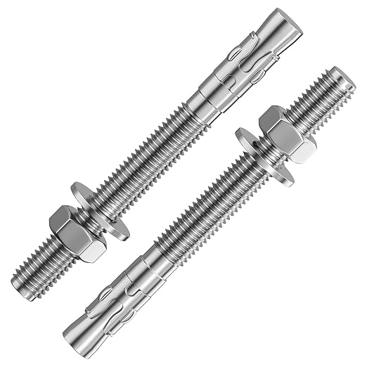 30Pcs 3/8x4 Inch Standard Fasteners for Heavy-Duty 304 Stainless Steel Wedge Anchors for Cement and Concrete