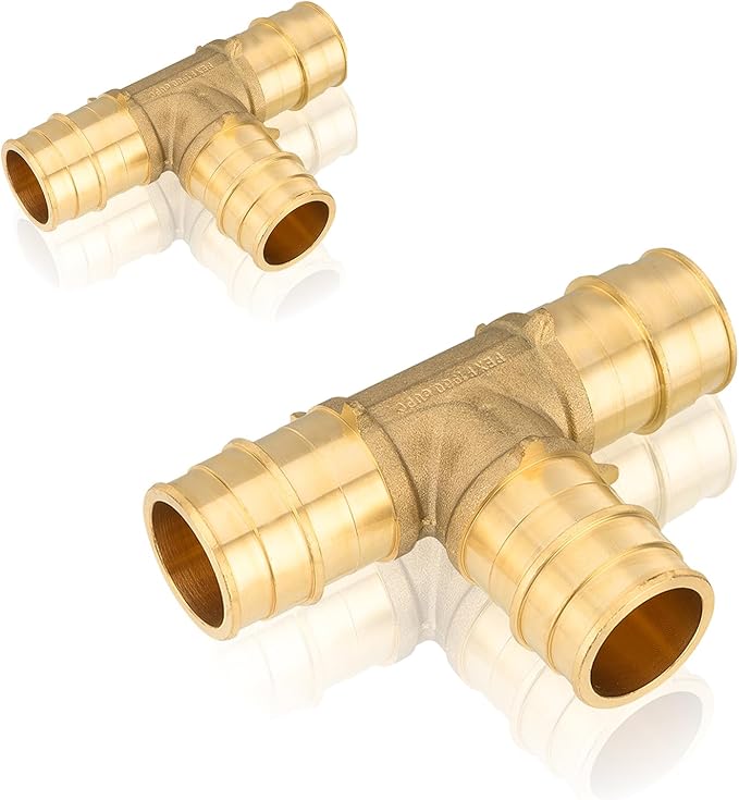 50-Pack HeSun PEX-A Fitting, 1"x1"x1" Expansion Tee, PEX Expansion Fitting Tee, ASTM F1960(PEX1960044-50)
