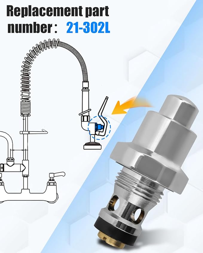21-302L Push Button Valve Fit for Krowne Pre-Rinse Spray Heads Knee Valve Foot Valves