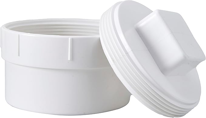 6" Pvc Sewer Cleanout Adapter With Plug Pipe Cover Cap Fitting,PVC DWV Drainage Sewer Cleanout for Outdoor Garden (6 inch)
