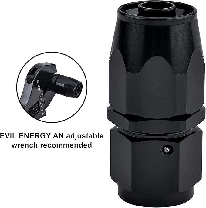 EVIL ENERGY 10AN Hose End Fitting Straight Swivel for CPE Braided Hose Black