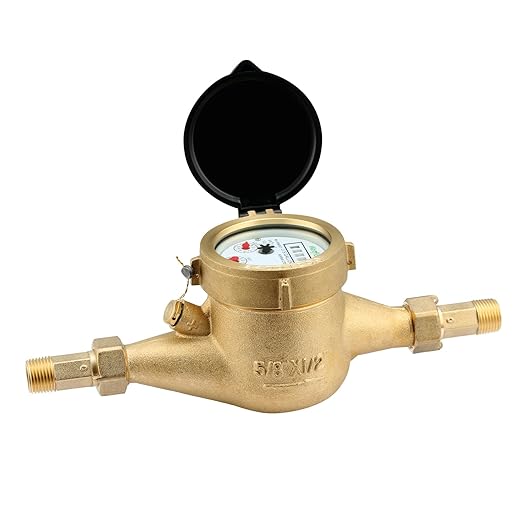 Watflow DN15 Water Meter 1/2" NPT, AWWA C708 Certification Gallon Water Flow Meter, Cold Water Meter, for Garden/HomeAmpartment, Horizontal Install.