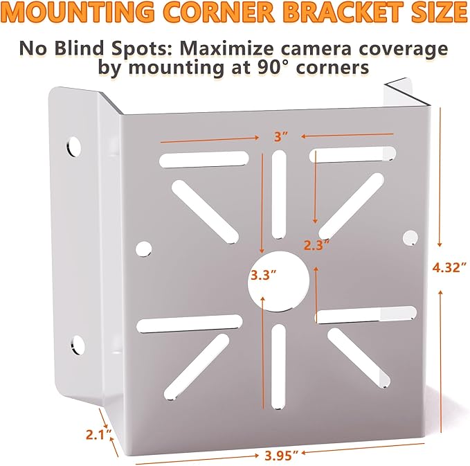 1 Pack Corner Wall Mount Bracket for Security Cameras - Adjustable Metal Wall Bracket with Hardware Kit, Fit for CCTV, Solar Lights & Outdoor Use, Universal CCTV Mounting Kit (Silver)