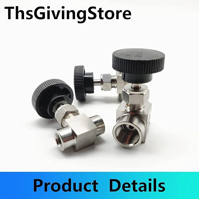 1/8 1/4 3/8 1/2 Inch NPT Valves 304 Stainless Steel NPT Female Needle for Valve Flow Control Water Gas Oil (NPT 3/8)