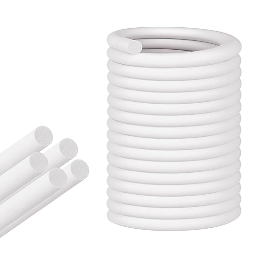 ToLanbbt Backer Rod EPDM Rubber 1/2" Diameter x 20' Length Caulk Saver Door Window Weather Stripping Seal for Concrete Filling Joints and Gaps (White)