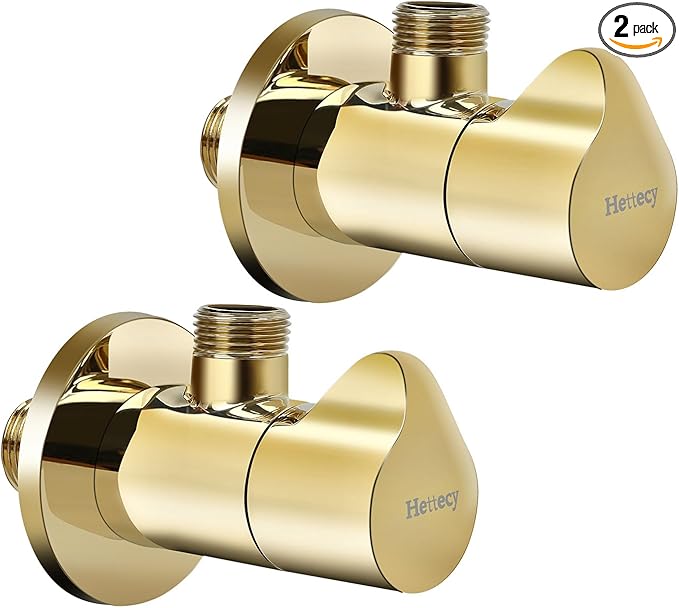 Angle Valve 1/2 Inch Inlet x 3/8 Inch Outlet 1/4 Quarter Turn Handle Angle Stop Water Shut Off Valve for Water Pipes for Faucet/Toilet Valve National (American) Pipe Thread