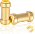 40-Pack HeSun Pushfit Check Valve, 1-Inch Push to Connect Plumbing Fittings with Disconnect Clip, Brass Push-fit Fittings for PEX, Copper, CPVC, PE-RT Pipes(PF-VALVE066-40)