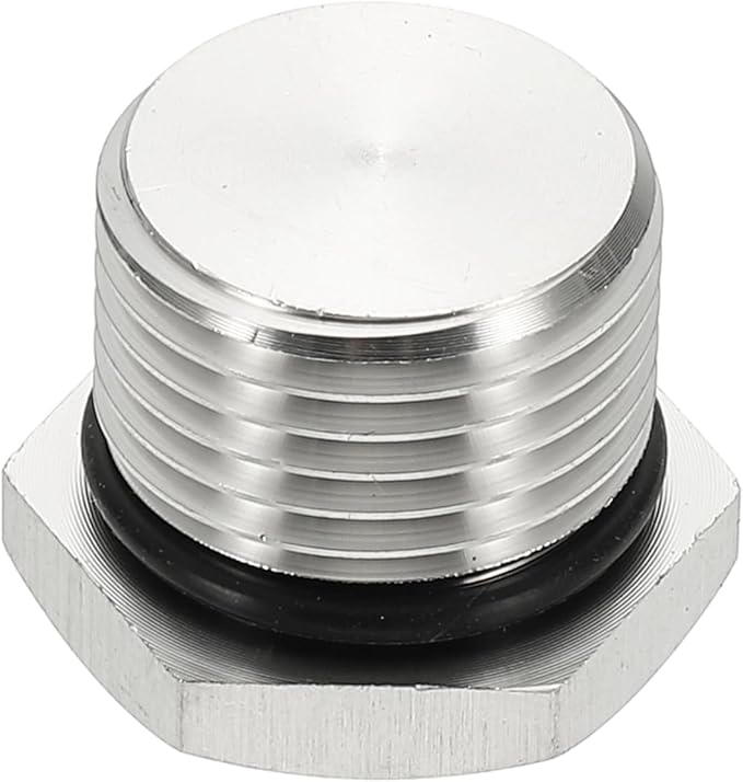 MECCANIXITY BSPP Pipe Plug Fitting, 304 Stainless Steel G1/2 Male Outer Hex Thread for Plumbing Fixed with Sealing Rubber Ring